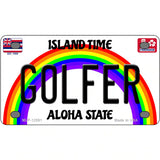 Golfer Hawaii Novelty Metal License Plate 4" x 2.2" (MLP)