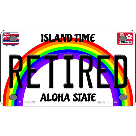 Retired Hawaii Novelty Metal License Plate 4" x 2.2" (MLP)