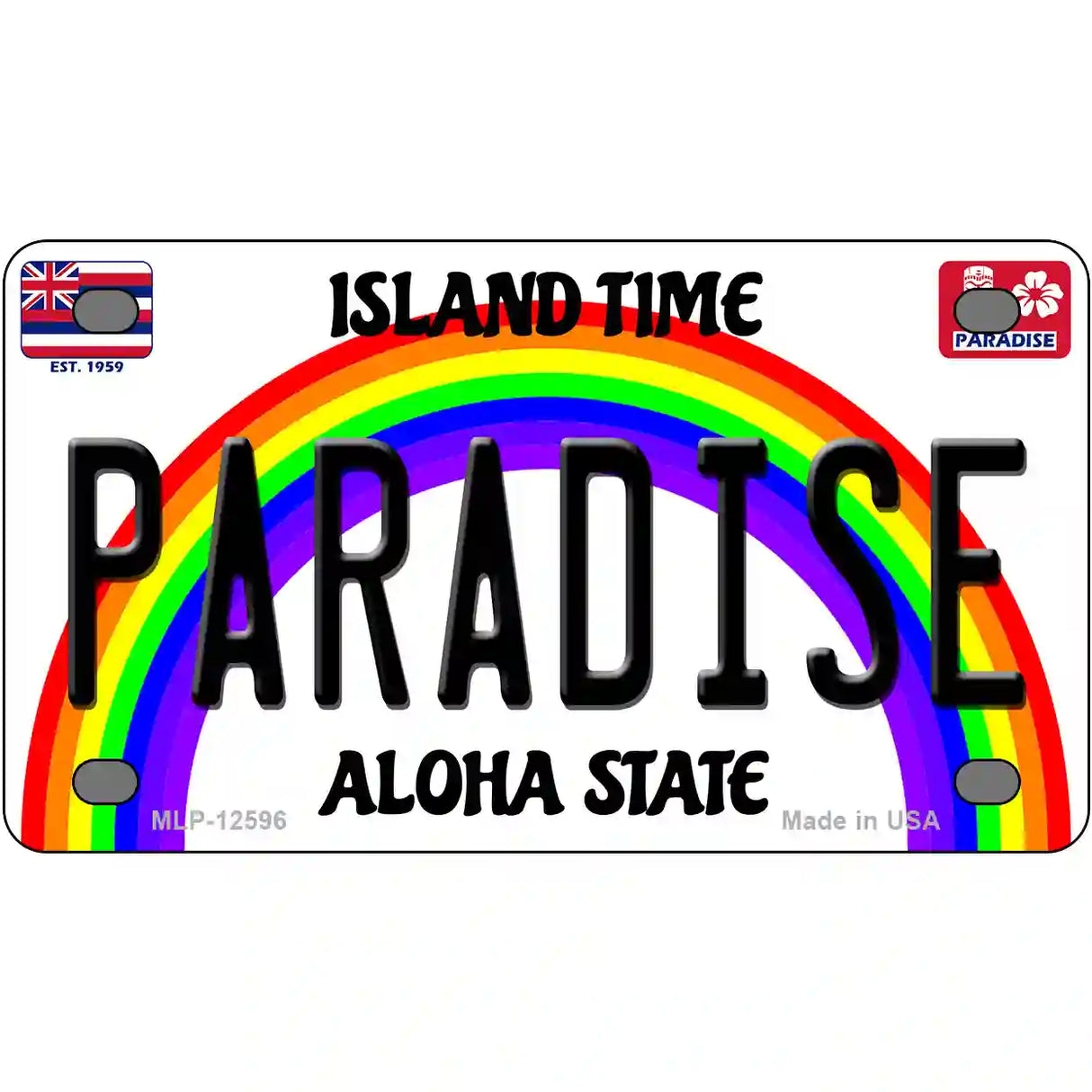 Paradise Hawaii Novelty Metal License Plate 4" x 2.2" (MLP)