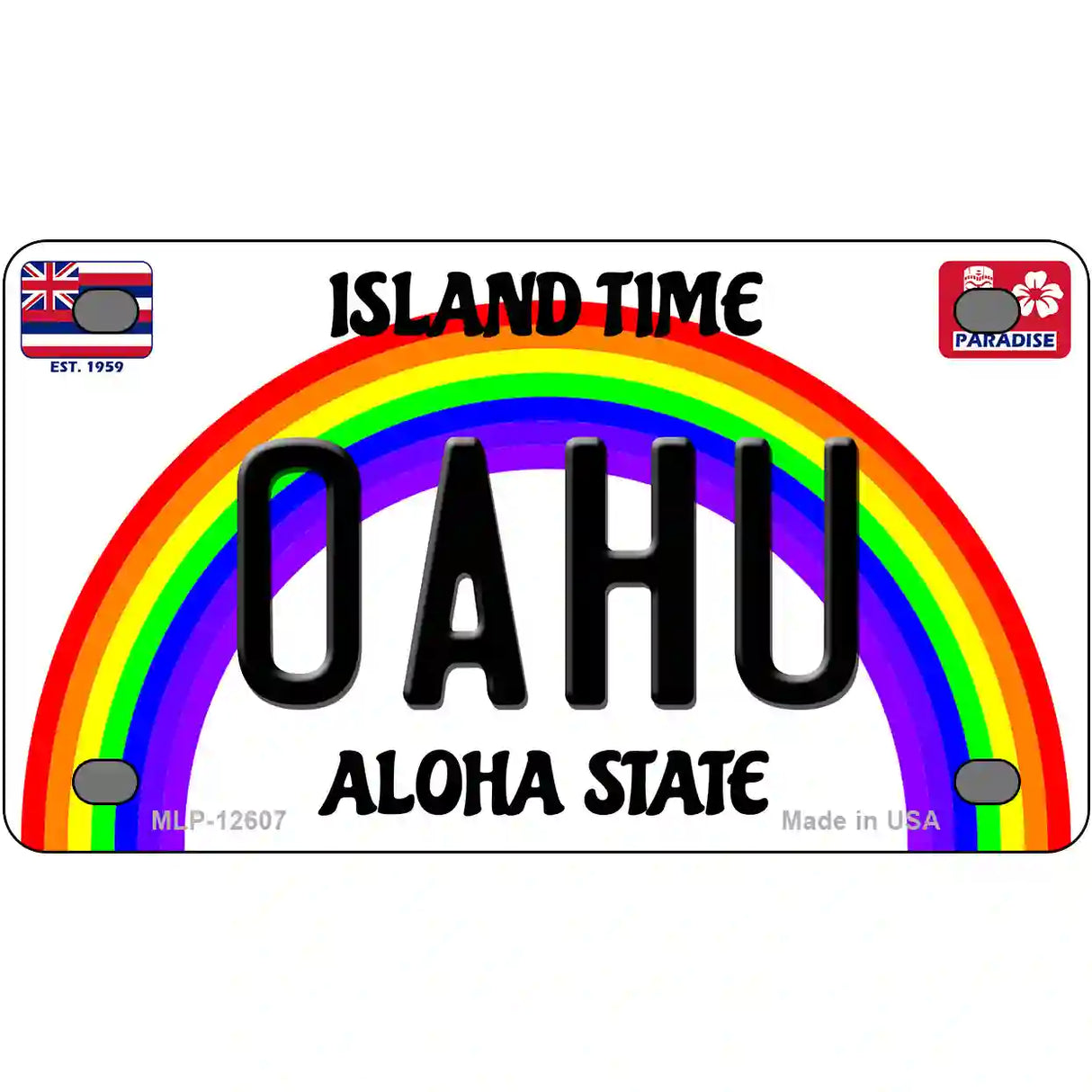 Oahu Hawaii Novelty Metal License Plate 4" x 2.2" (MLP)