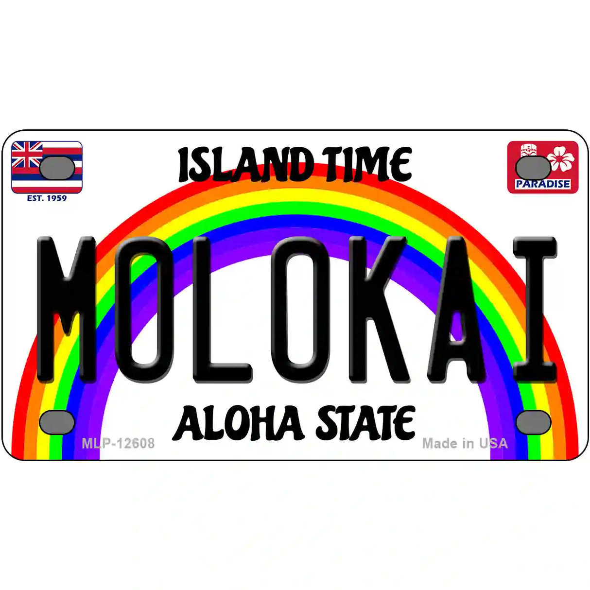 Molokai Hawaii Novelty Metal License Plate 4" x 2.2" (MLP)