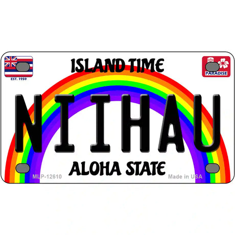 Niihau Hawaii Novelty Metal License Plate 4" x 2.2" (MLP)