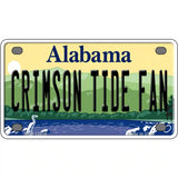 Crimson Tide Fan Novelty Metal License Plate 4" x 2.2" (MLP)