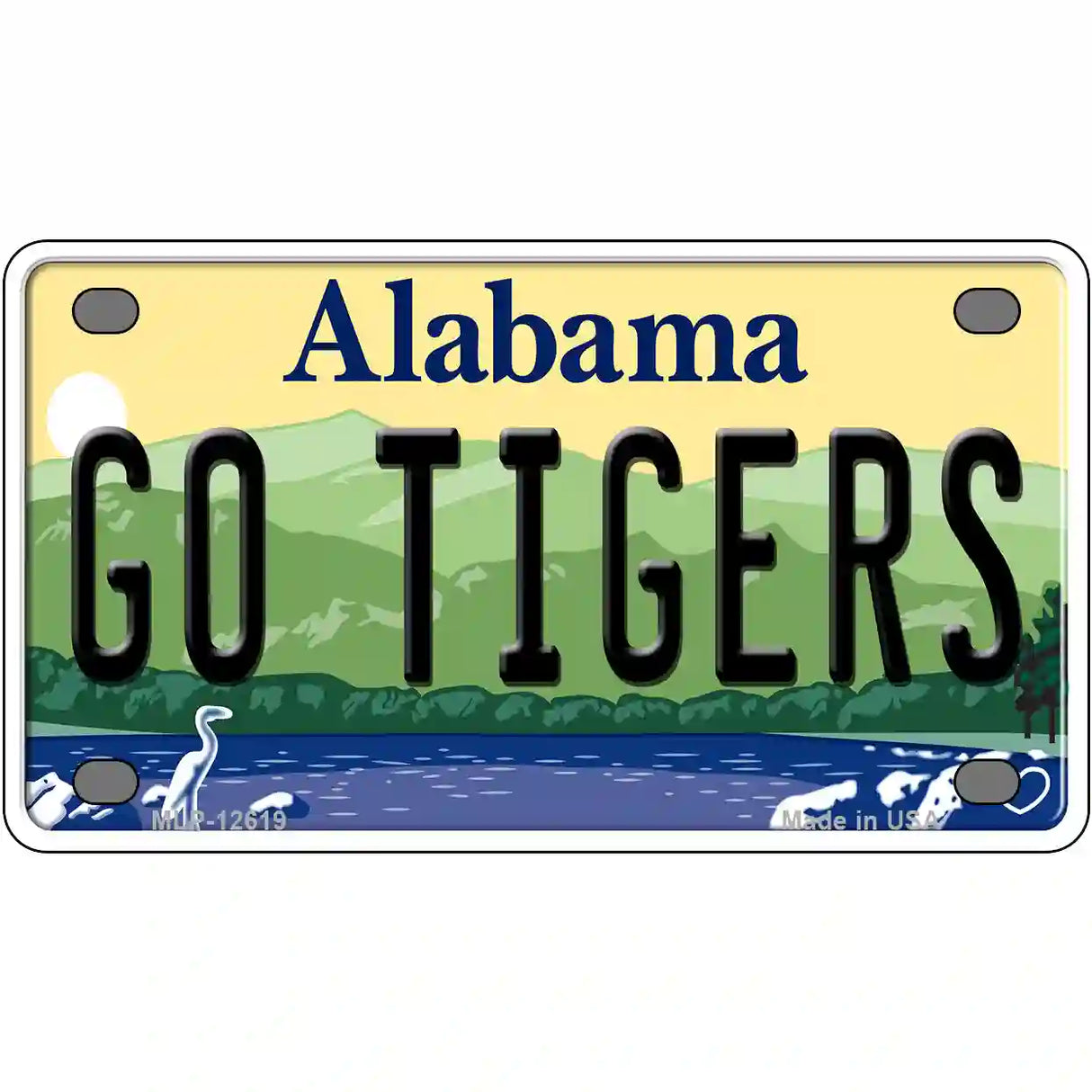 Go Tigers Novelty Metal License Plate 4" x 2.2" (MLP)