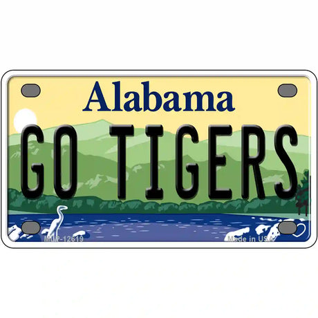 Go Tigers Novelty Metal License Plate 4" x 2.2" (MLP)