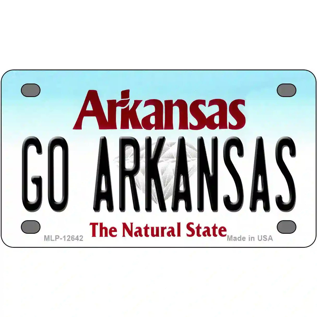 Go Arkansas Novelty Metal License Plate 4" x 2.2" (MLP)