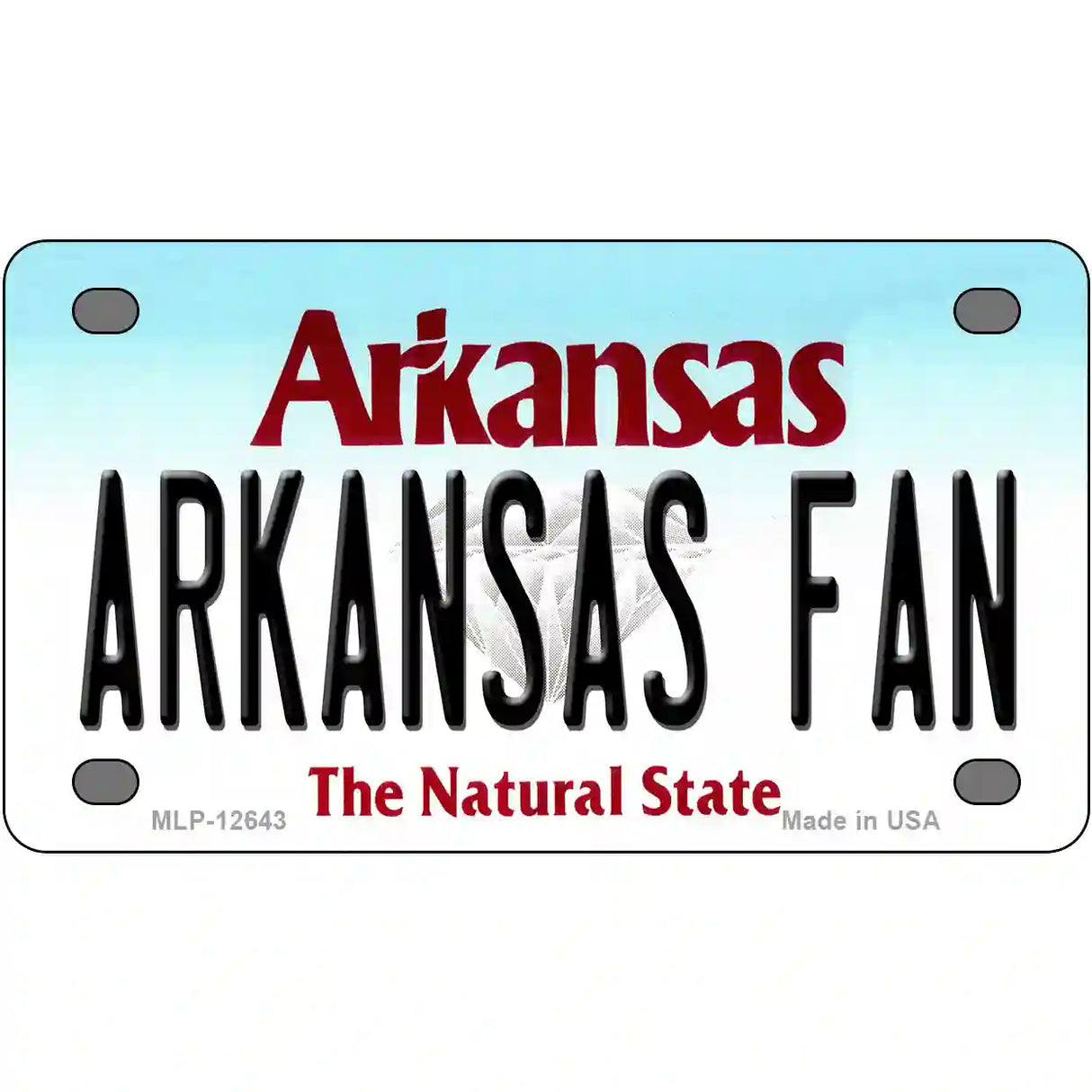 Arkansas Fan Novelty Metal License Plate 4" x 2.2" (MLP)