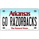 Go Razorbacks Novelty Metal License Plate 4" x 2.2" (MLP)