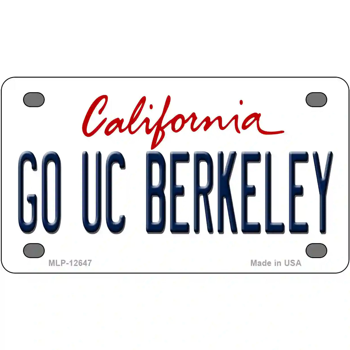 Go UC Berkeley Novelty Metal License Plate 4" x 2.2" (MLP)