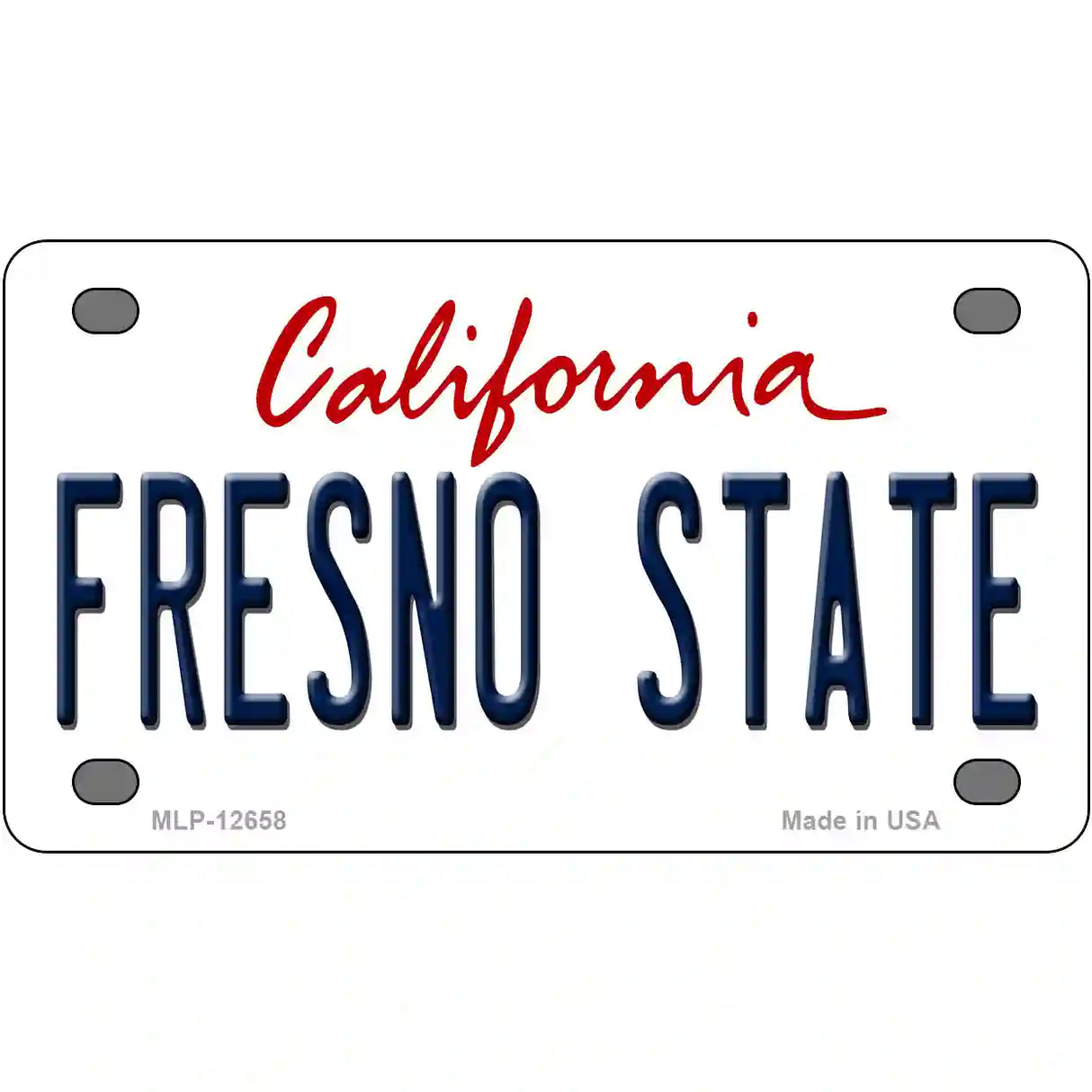 Fresno State Novelty Metal License Plate 4" x 2.2" (MLP)