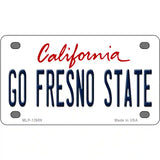 Go Fresno State Novelty Metal License Plate 4" x 2.2" (MLP)