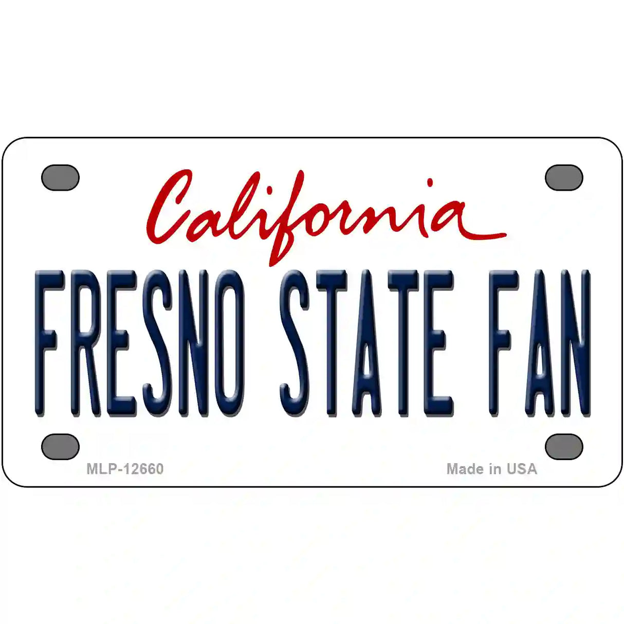 Fresno State Fan Novelty Metal License Plate 4" x 2.2" (MLP)