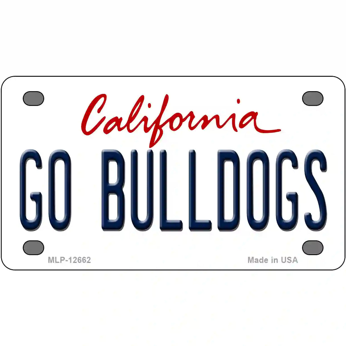 Go Bulldogs Novelty Metal License Plate 4" x 2.2" (MLP)