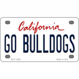 Go Bulldogs Novelty Metal License Plate 4" x 2.2" (MLP)