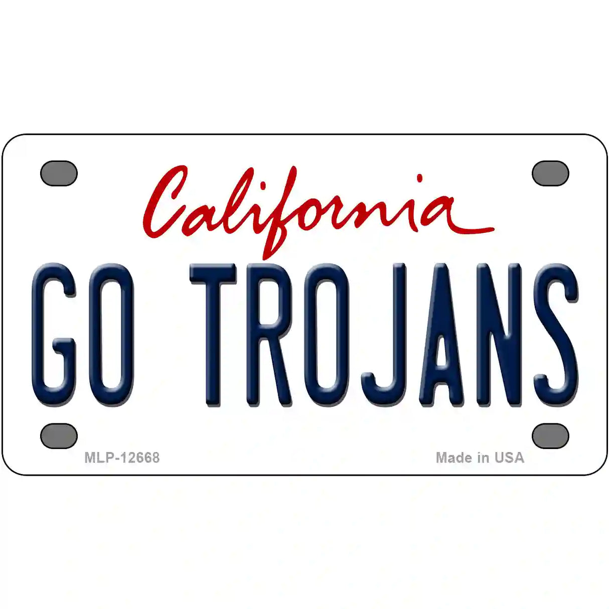 Go Trojans Novelty Metal License Plate 4" x 2.2" (MLP)