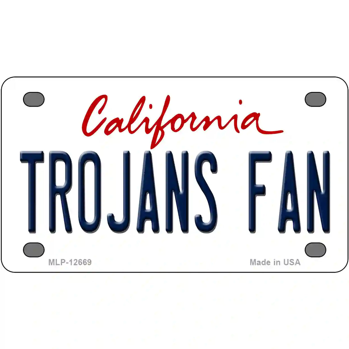 Trojans Fan Novelty Metal License Plate 4" x 2.2" (MLP)