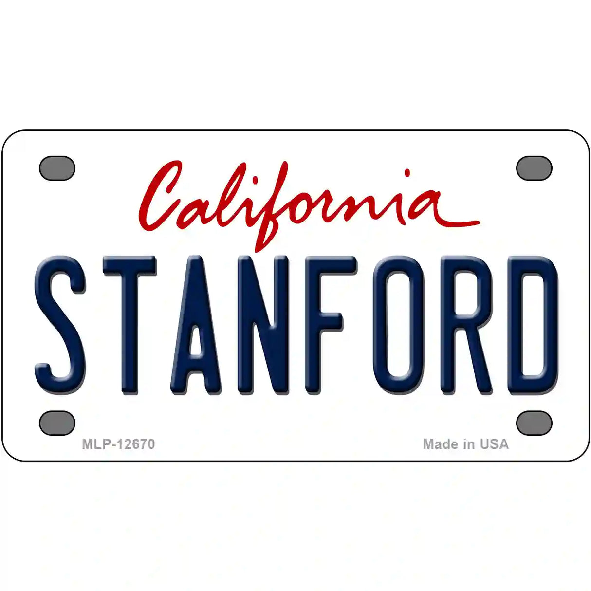 Stanford Novelty Metal License Plate 4" x 2.2" (MLP)