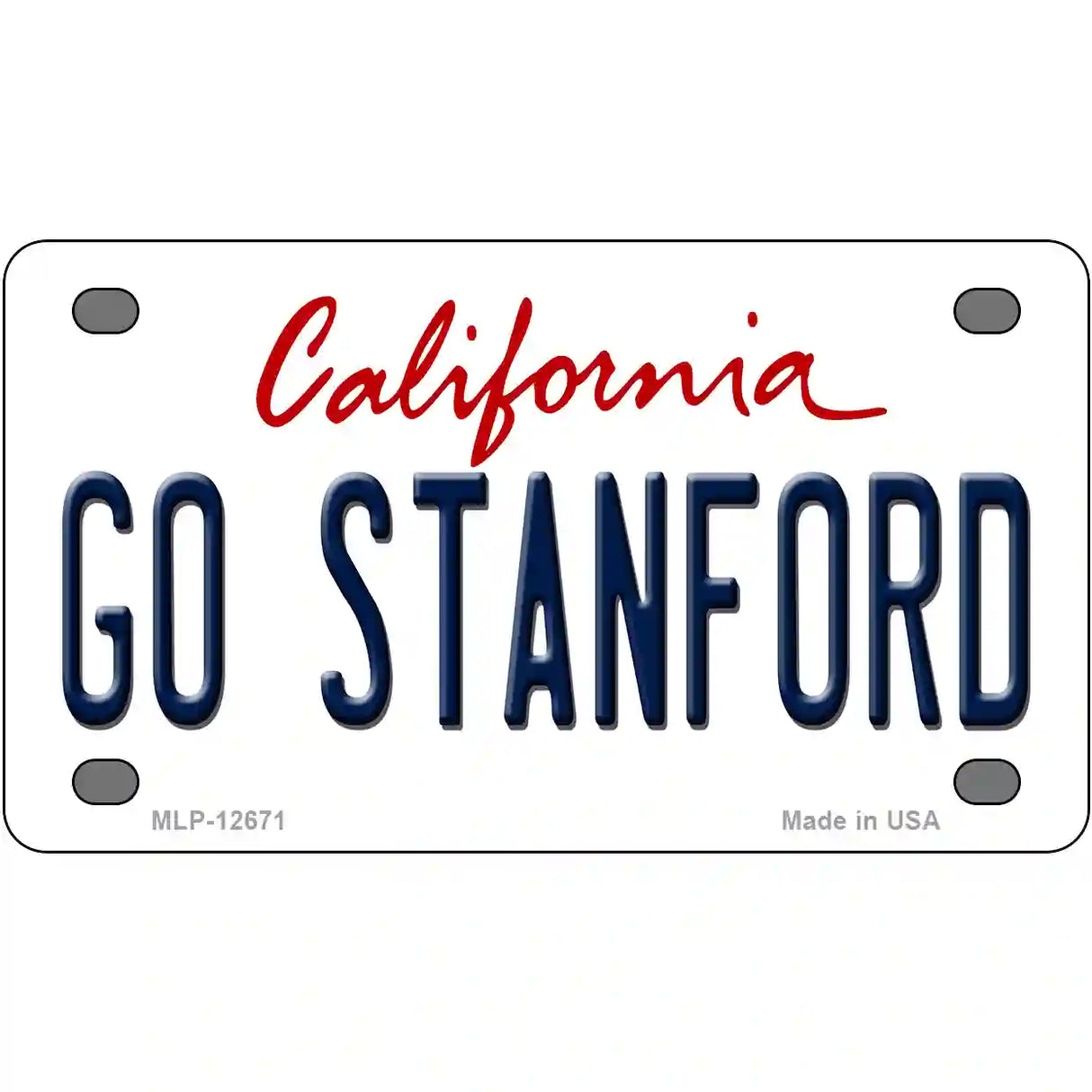 Go Stanford Novelty Metal License Plate 4" x 2.2" (MLP)