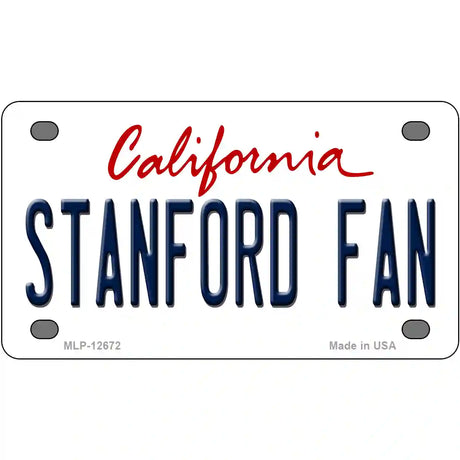 Stanford Fan Novelty Metal License Plate 4" x 2.2" (MLP)