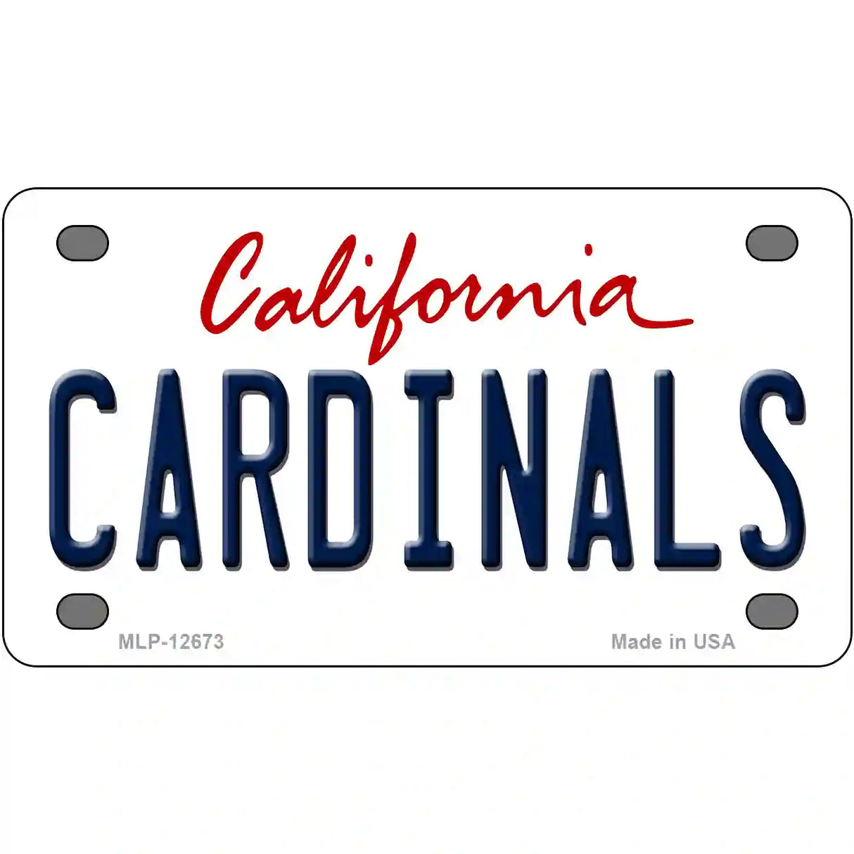 Cardinals Novelty Metal License Plate 4" x 2.2" (MLP)