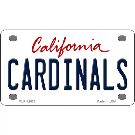 Cardinals Novelty Metal License Plate 4" x 2.2" (MLP)