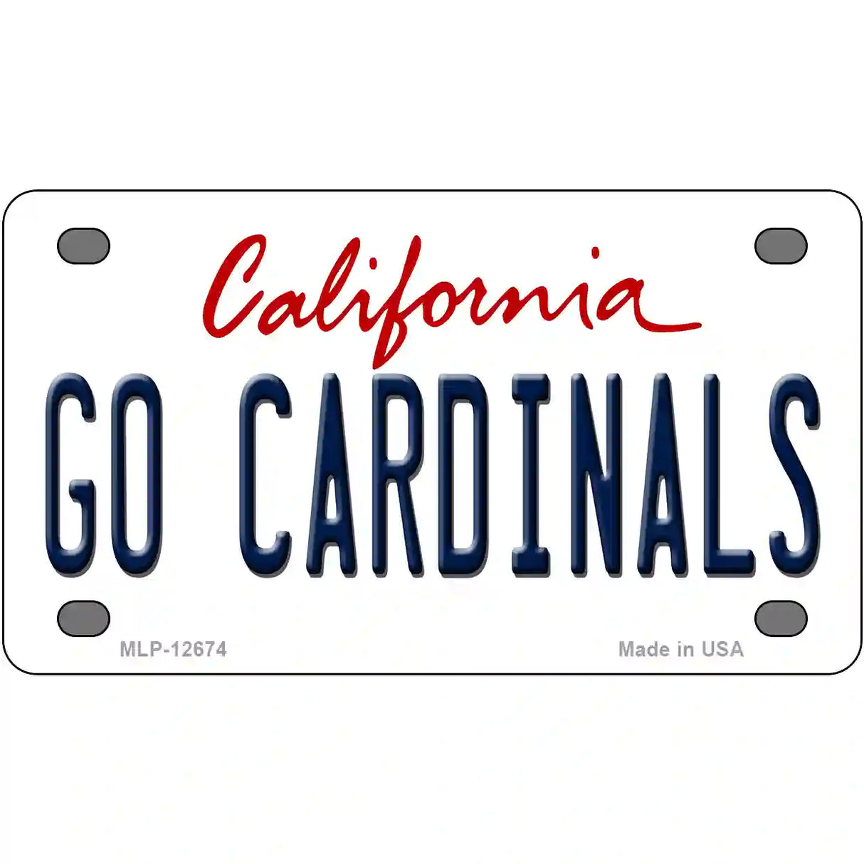 Go Cardinals Novelty Metal License Plate 4" x 2.2" (MLP)