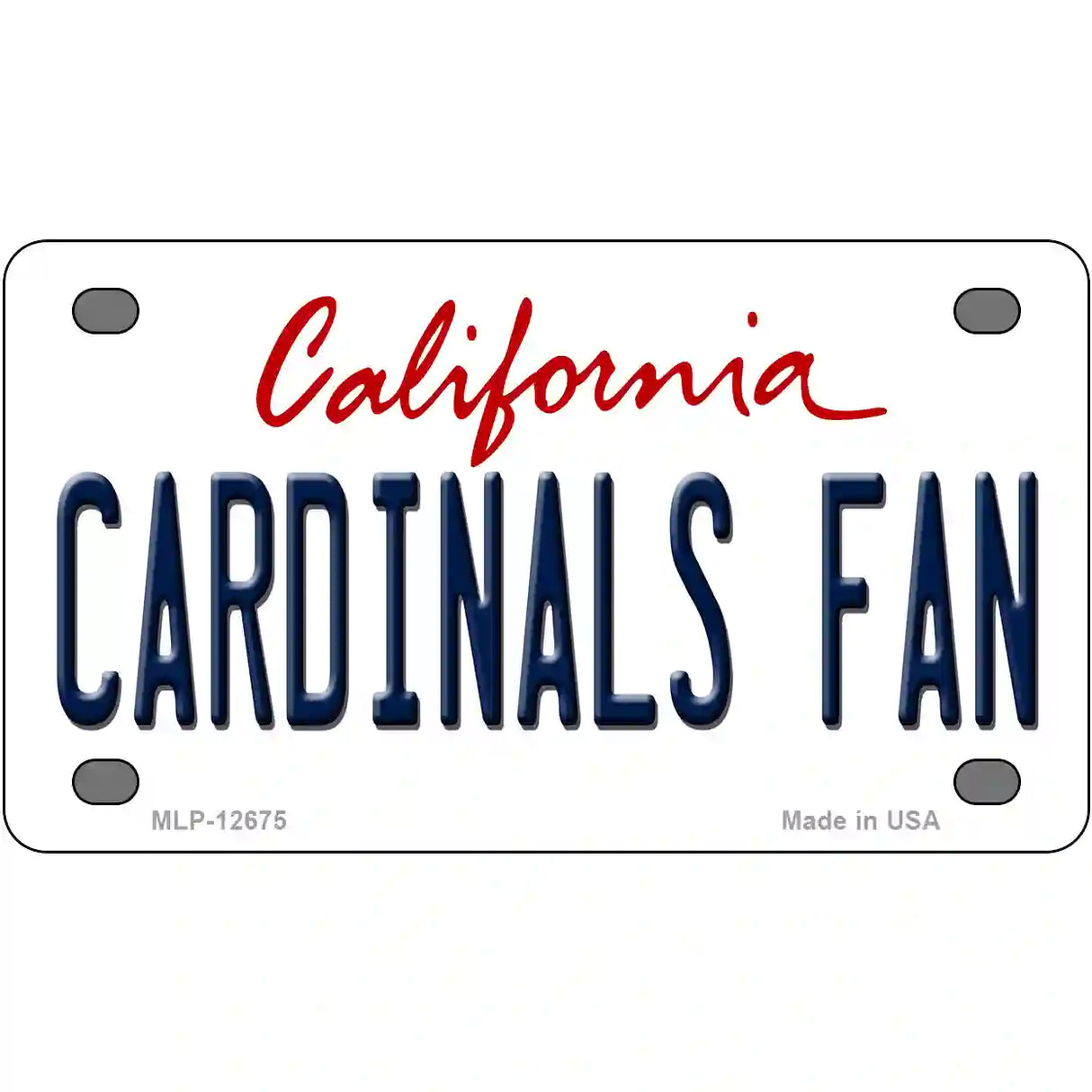 Cardinals Fan Novelty Metal License Plate 4" x 2.2" (MLP)