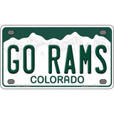 Go Rams Novelty Metal License Plate 4" x 2.2" (MLP)