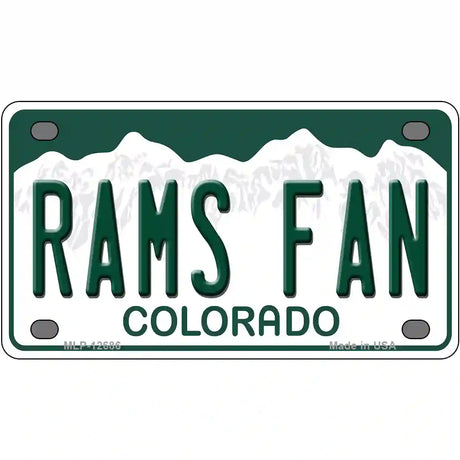 Rams Fan Novelty Metal License Plate 4" x 2.2" (MLP)