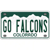 Go Falcons Novelty Metal License Plate 4" x 2.2" (MLP)