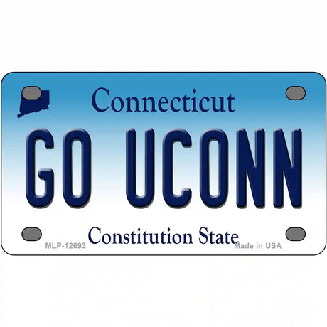 Go UConn Novelty Metal License Plate 4" x 2.2" (MLP)