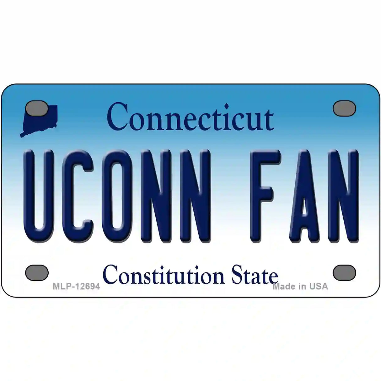 UConn Fan Novelty Metal License Plate 4" x 2.2" (MLP)