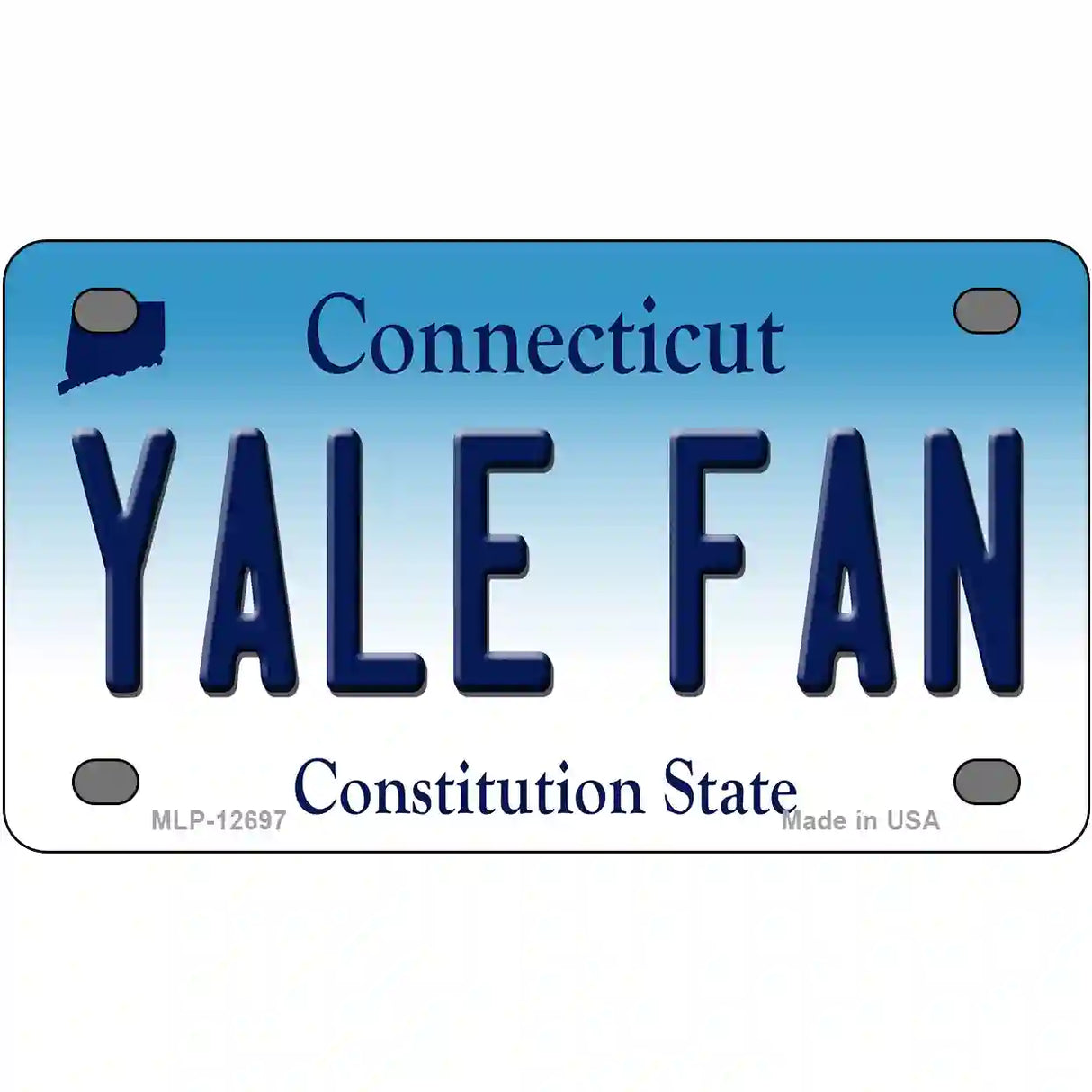 Yale Fan Novelty Metal License Plate 4" x 2.2" (MLP)