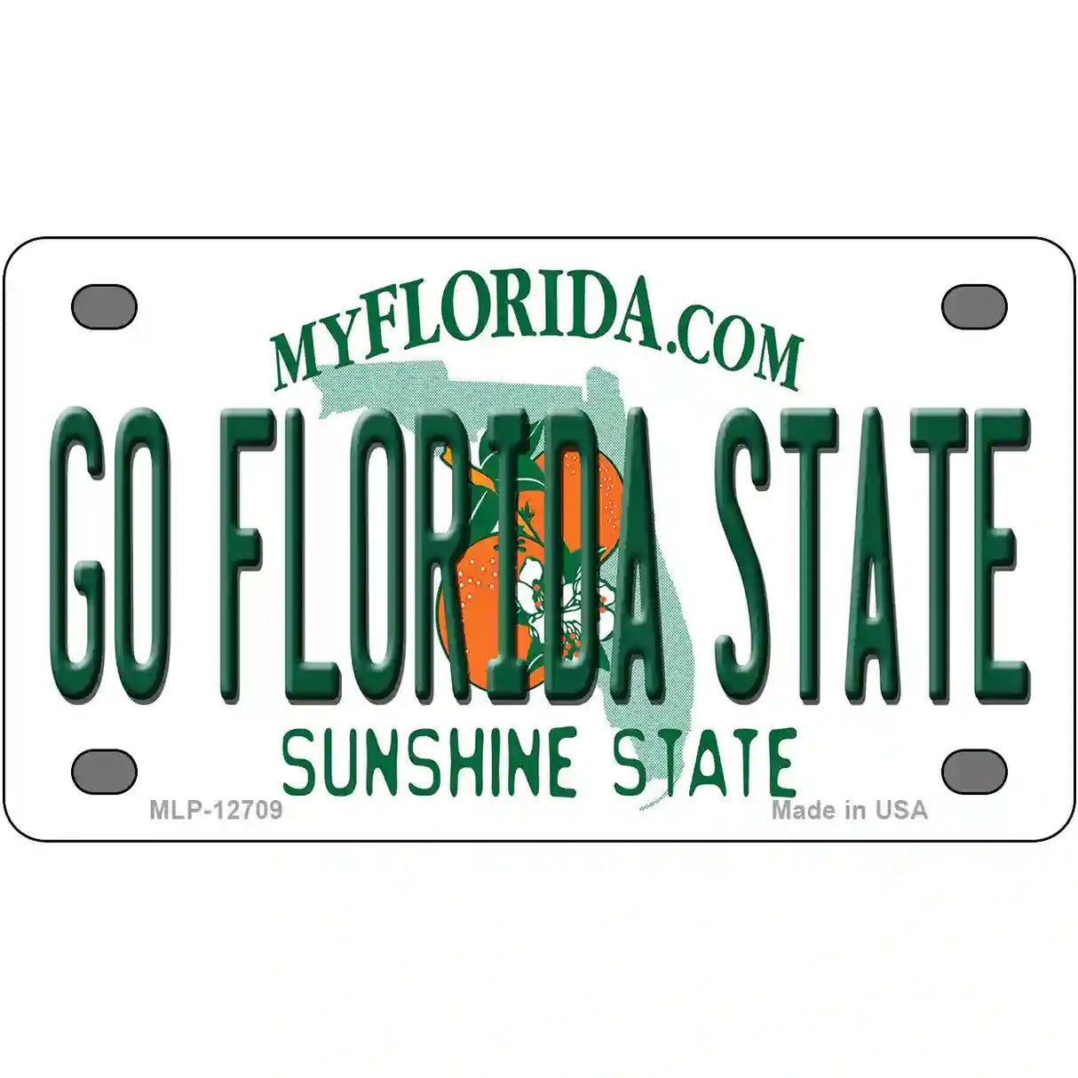 Go Florida State Novelty Metal License Plate 4" x 2.2" (MLP)