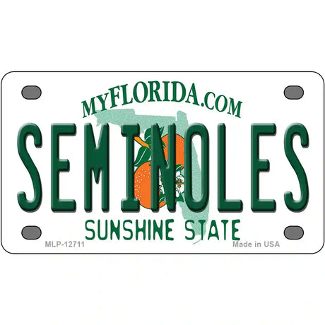 Seminoles Novelty Metal License Plate 4" x 2.2" (MLP)