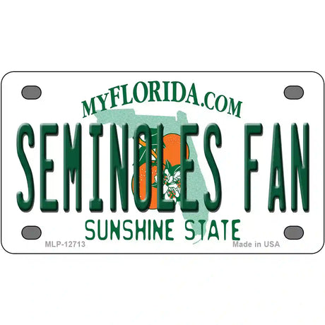 Seminoles Fan Novelty Metal License Plate 4" x 2.2" (MLP)