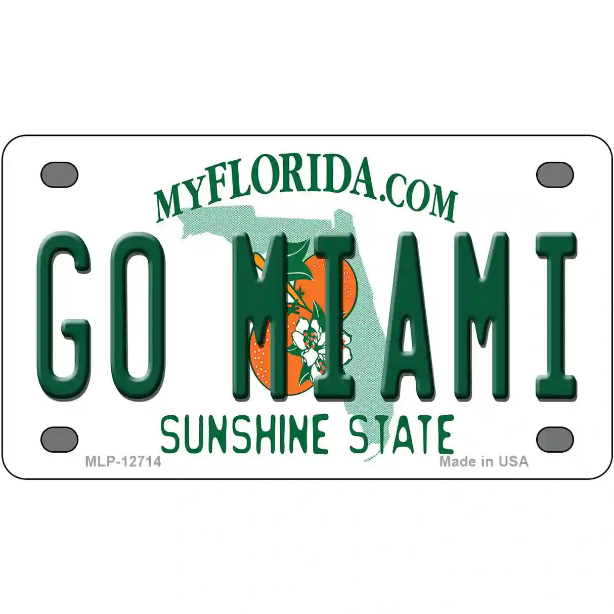 Go Miami Novelty Metal License Plate 4" x 2.2" (MLP)