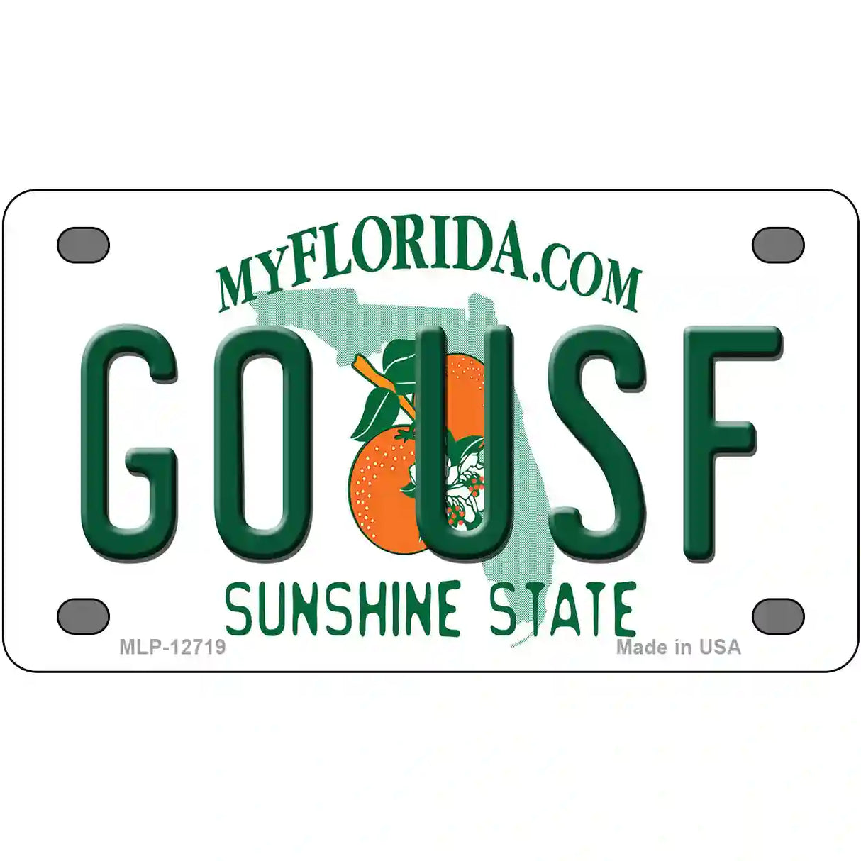 Go USF Novelty Metal License Plate 4" x 2.2" (MLP)