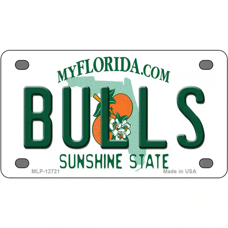 Bulls Novelty Metal License Plate 4" x 2.2" (MLP)