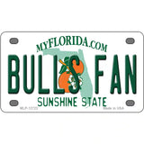 Bulls Fan Novelty Metal License Plate 4" x 2.2" (MLP)