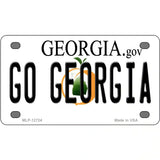 Go Georgia Novelty Metal License Plate 4" x 2.2" (MLP)