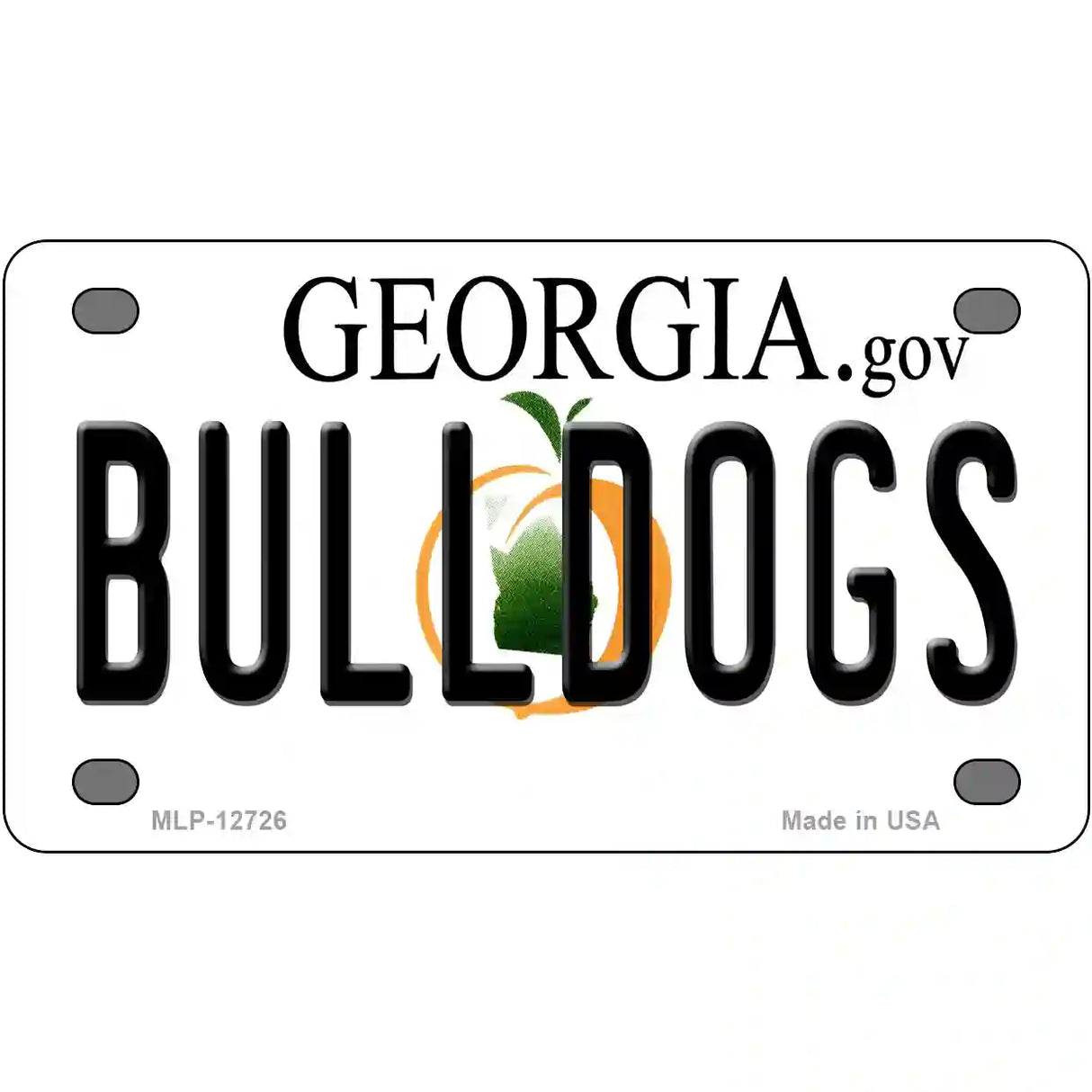 Bulldogs Georgia Peach Novelty Metal License Plate 4" x 2.2" (MLP)