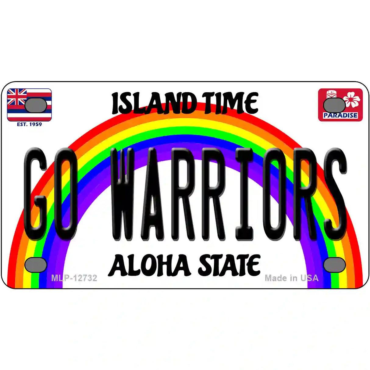 Go Warriors Novelty Metal License Plate 4" x 2.2" (MLP)