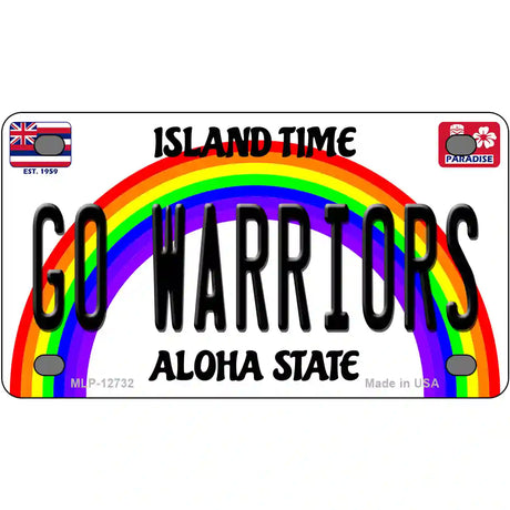 Go Warriors Novelty Metal License Plate 4" x 2.2" (MLP)