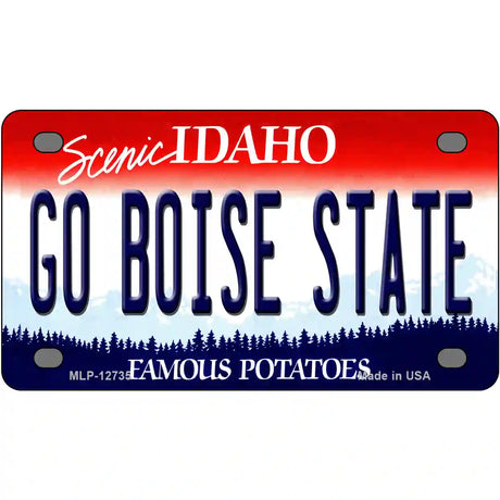 Go Boise State Novelty Metal License Plate 4" x 2.2" (MLP)