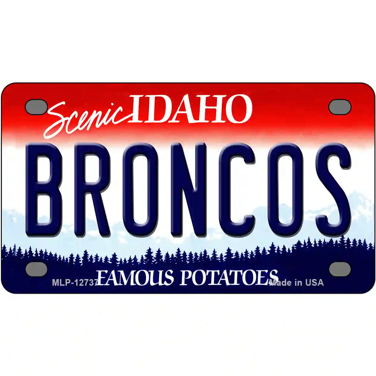 Broncos Novelty Metal License Plate 4" x 2.2" (MLP)