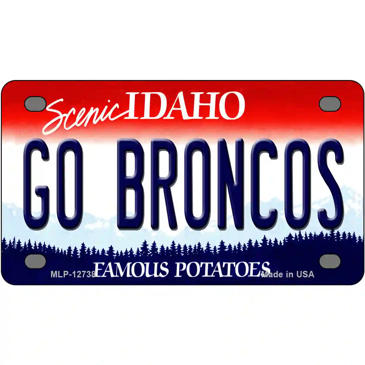 Go Broncos Novelty Metal License Plate 4" x 2.2" (MLP)