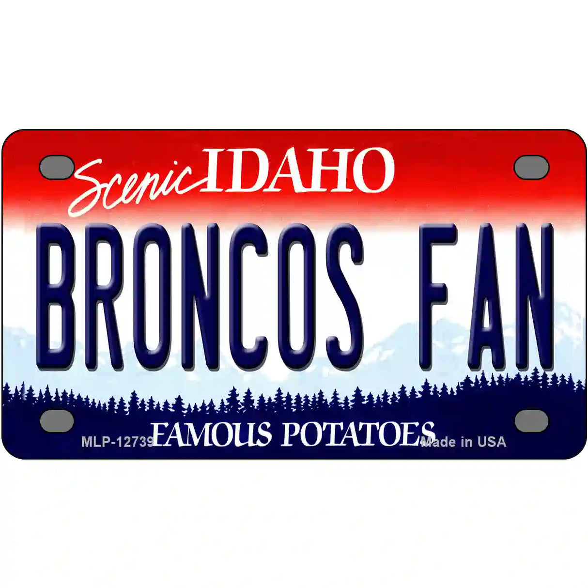 Broncos Fan Novelty Metal License Plate 4" x 2.2" (MLP)