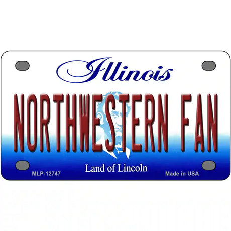 Northwestern Fan Novelty Metal License Plate 4" x 2.2" (MLP)