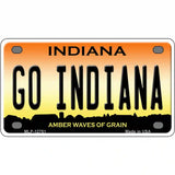 Go Indiana Novelty Metal License Plate Tag 4" x 2.2" (MLP)